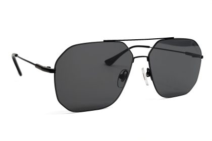 Vyriški saulės akiniai su NYLON lęšiais, Stylish Metal, Juodi