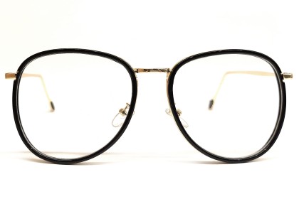 Skaidrių akinių rėmelis Aviator, Juoda - su defektu